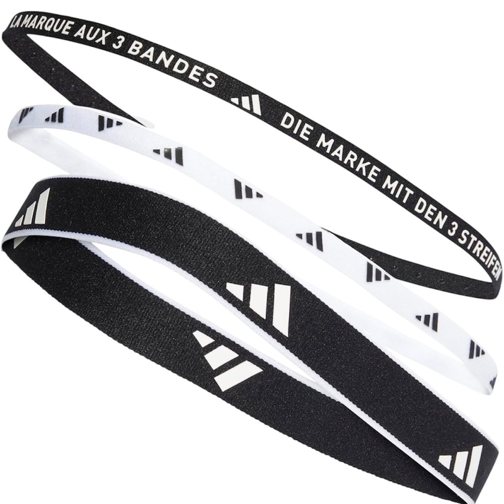 ADIDAS 3PP HEADBAND New Black/White Perfect for Soccer, Tennis & more